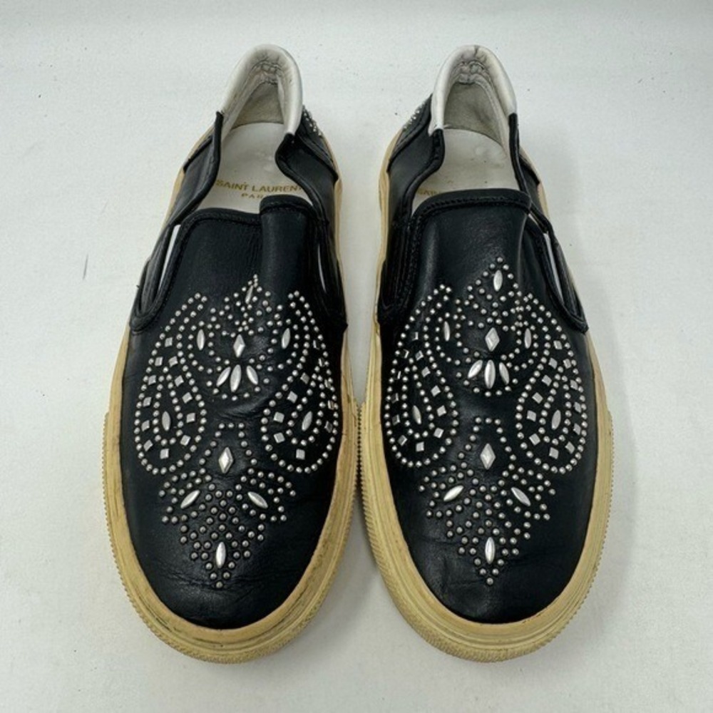 Authentic Saint Laurent Bandana Studded Leather Skate Shoes Noir size 36 - Picture 3 of 9